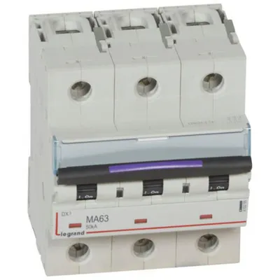 Disjunctor magnetic simplu DX³-MA - 3P - 63 A - 50 kA - curba MA - 4,5M