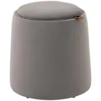 Otomana rotunda cu tava superioara, taburet din material textil cu atingere catifea, masuta de cafea HOMCOM | Aosom Romania