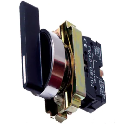 Selector cu maneta lunga 0-1 REV (selector+ etrier+1ND), negru