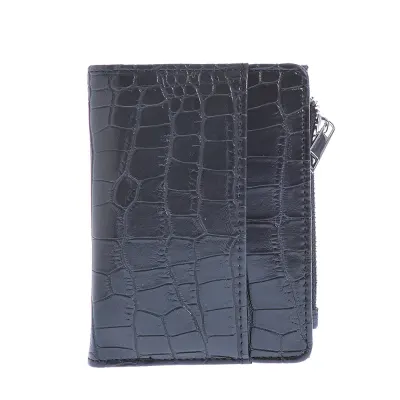 Portofel negru cu aspect piele de sarpe