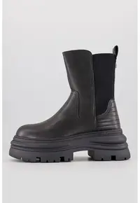 Ghete Chelsea de piele ecologica Dione - Negru