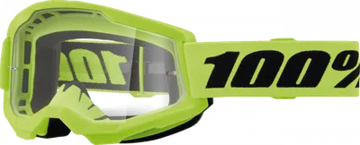 Ochelari cross atv 100% Strata 2 Junior Neon, lentila transparenta, culoare rama galben neon