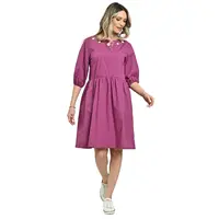 Rochie midi cu buzunare ERV24V265 fuchsia/pictura, Eranthe | marimea XL