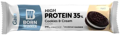 Gain Protein Bar, biscuiți și cremă, 75 g, Born Winner