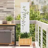 vidaXL Ecran de intimitate pentru grădină Floral Alb 32 x 140 cm