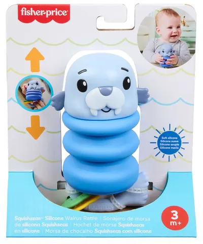 Zornăitoare din silicon Fisher Price - Squishseas, asortiment