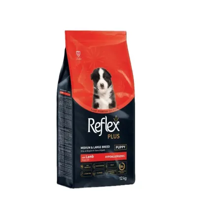 REFLEX Plus Junior Medium & Large Breed, M-XL, Miel, hrană uscată câini junior, 12kg
