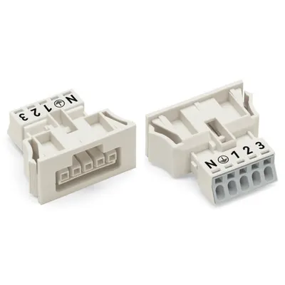 Snap-in socket; without locking lever; 5-pole; Cod. A; 1,50 mm²; white