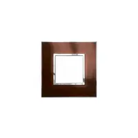 French and German standard plate versiune patrata 2 module - brushed metal pink champagne