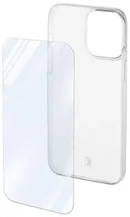 Husă și protector Cellularline - iPhone 15 Plus, transparent