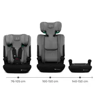 Scaun auto pentru copii Kinderkraft Comfy Dark Grey, 75-150 cm, i-size, tetiera reglabila, SPS, spatar reglabil si detasabil
