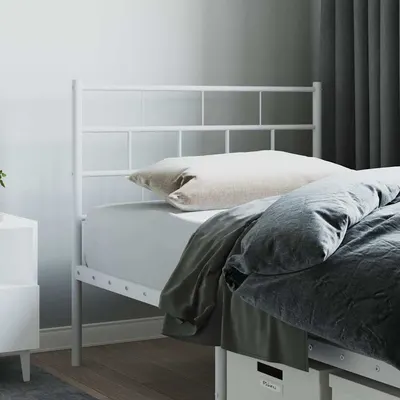 vidaXL Tăblie de pat de schimb metalică, alb, 107 cm