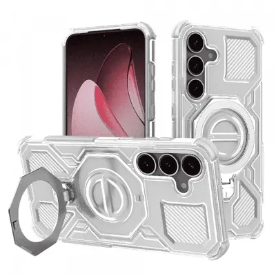 Husa pentru Samsung Galaxy S25 S931, Techsuit, Carbon Shield Pro, Alba