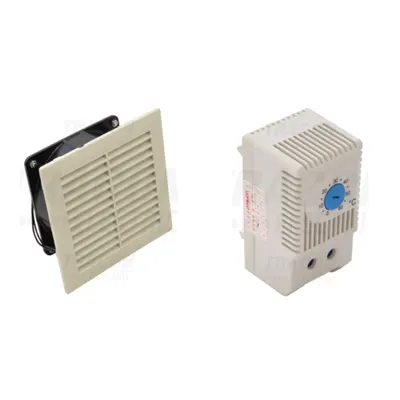 Pachet Racire Puternica si Filtrare Tablou Electric: Ventilator cu Filtru Aer V71 IP54 si Termostat THMS-10 1NO