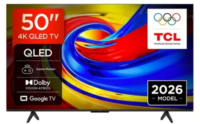 Smart televizor TCL - 50P7L, 50'', 4K Ultra HD, QLED Premium, ONKYO 2.0 Hi-Fi System, Google TV, negru