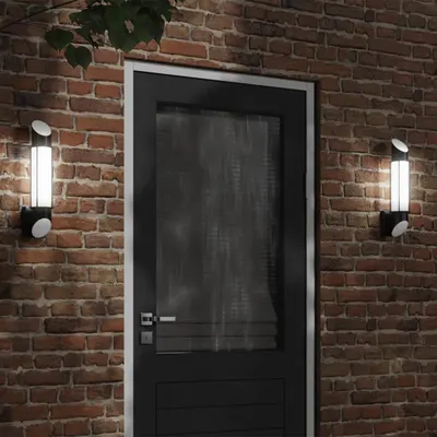 Gossi lampa exterioara de perete, negru, otel inoxidabil