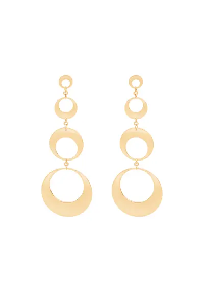 Cercei drop Lune placati cu aur de 18K