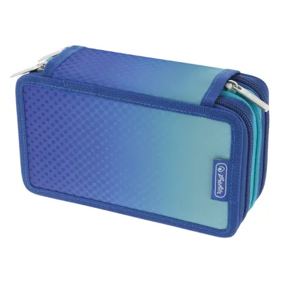 Penar echipat 3 fermoare, 31 piese, Herlitz Dip Dye albastru/turcoaz