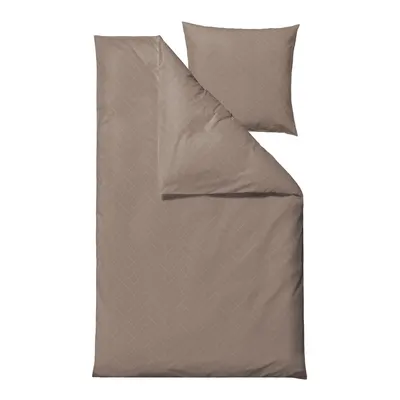 Lenjerie de pat taupe din damasc pentru pat de o persoană, extinsă 140x220 cm Tiles – Södahl
