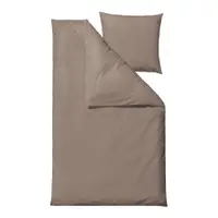 Lenjerie de pat taupe din damasc pentru pat de o persoană, extinsă 140x220 cm Tiles – Södahl