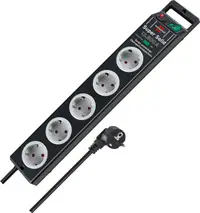 Prelungitor Brennenstuhl - Secure-Tec, 6 prize , 3 m, negru