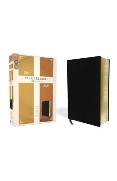 KJV, Amplified, Parallel Bible, Large Print, Bonded Leather, Black, Red Letter Edition: Two Bible Versions Together for Study and Comparison