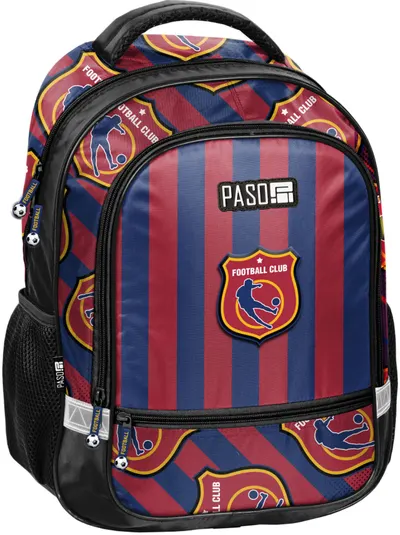 Ghiozdan școlar Paso Football - Club Stripes, Cu 2 compartimente