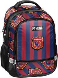 Ghiozdan școlar Paso Football - Club Stripes, Cu 2 compartimente