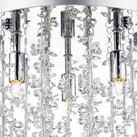 Lampa tavan Sestina 3 Light G9 Flush With Decorative Rods and Crystal Beads