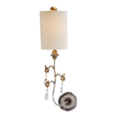 Aplica Tivoli 1 Light Wall Light – Silver & Cream Patina