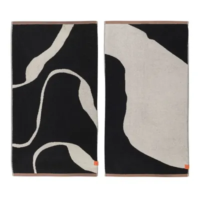 Prosoape negre-albe 2 buc. din bumbac organic 50x90 cm Nova Arte – Mette Ditmer Denmark