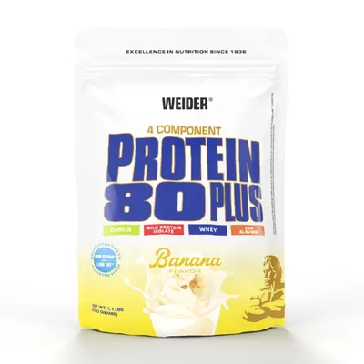 Pudra proteica cu aroma de Banane Protein 80+, 500g, Weider