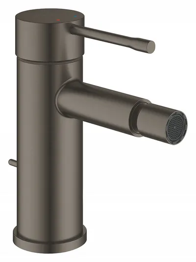 Baterie bideu Grohe Essence 32935AL1, 3/8, monocomanda, marimea S, cartus ceramic, limitator, aerator cu bila, set evacuare cu tija, mat, Hard Graphite