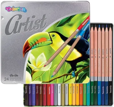 Creioane colorate Colorino Artist - in cutie metalica, 24 de culori