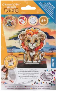 Kit de broderie cu diamante Craft Buddy - Crystal Art Buddies: Leu, 7 piese