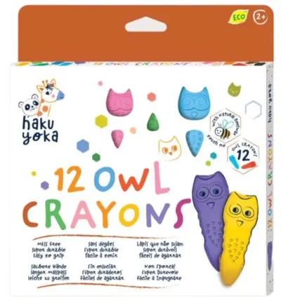 Pasteluri eco Haku Yoka - Bufniţă, 12 culori