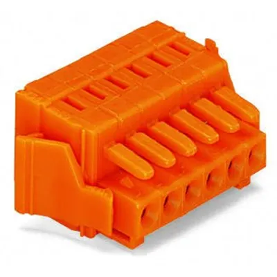 1-conductor female plug; 100% protected against mismating; Locking lever; 1.5 mm²; Pin spacing 3.81 mm; 18-pole; 1,50 mm²; orange