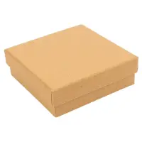 Cutie hârtie kraft pentru bijuterii cu suport negru în interior (set 10 buc) - 9x9x3cm