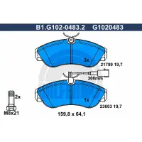 Set placute frana, frana disc GALFER B1.G102-0483.2