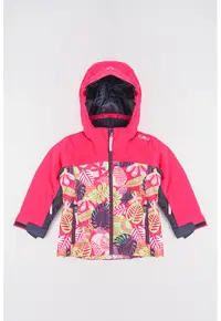 Jacheta impermeabila cu imprimeu tropical pentru schi - Negru/Fucsia/Galben neon