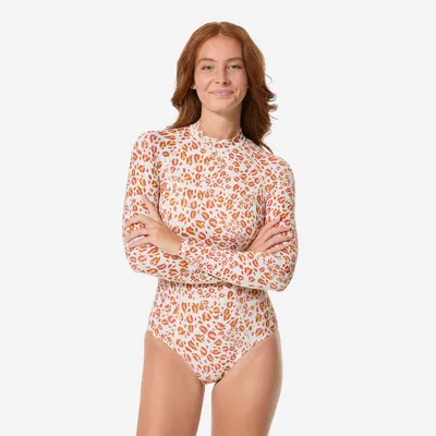 Costum de baie UPF50+, UV>95% întreg surf mâneci lungi Dani Graou Bej Damă