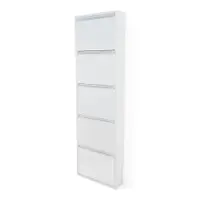 Pantofar alb cu deschidere înclinată din metal 50x169x15 cm Billy – Spinder Design