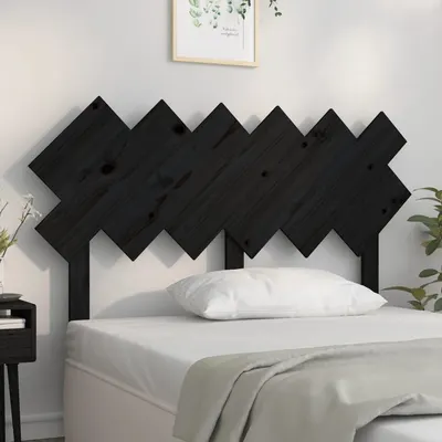 vidaXL Tăblie de pat, negru, 132x3x81 cm, lemn masiv de pin