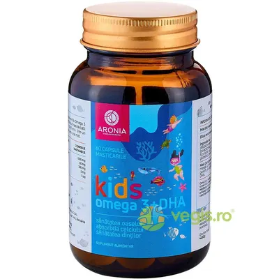 Kids Omega 3 + DHA pentru Cresterea si Dezvoltare Sanatoasa a Copiilor 60cps masticabile