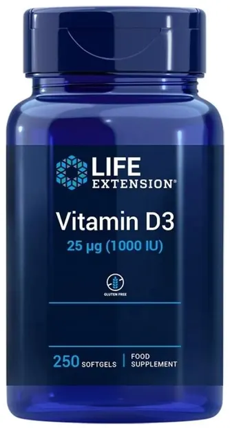 Vitamina D3, 1000 UI, 250 capsule moi, Life Extension