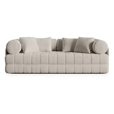 Canapea bej extensibilă cu tapițerie din catifea 206 cm Kemi – Cosmopolitan Design