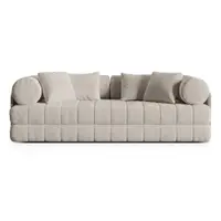 Canapea bej extensibilă cu tapițerie din catifea 206 cm Kemi – Cosmopolitan Design