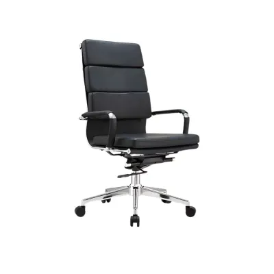Scaun de birou ergonomic Noir ,reglabil din piele ecologica si cadru din aluminiu ,culoare: negru ,dimensiuni 570*535*1070-1130
