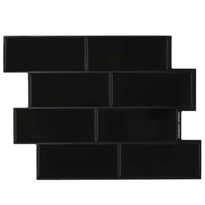 vidaXL Placă de metrou 20 buc. Negru 29 x 21 cm Poliuretan și PET