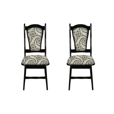 Set 2 scaune IZA, cadru wenge + stofa print 04, 45x45x95 cm